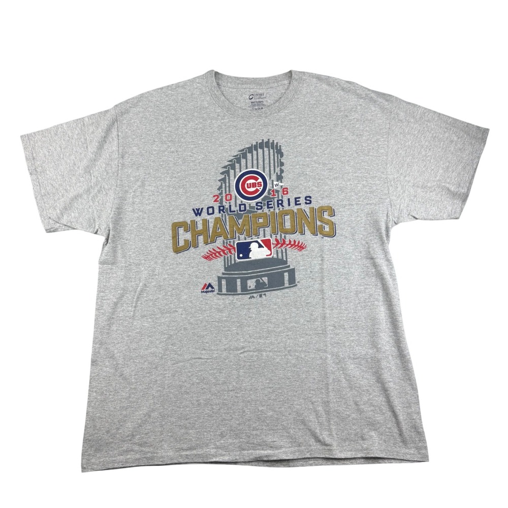 Chicago Cubs 2016 World Series Champions Shirt Mens XL Grey Port and Company